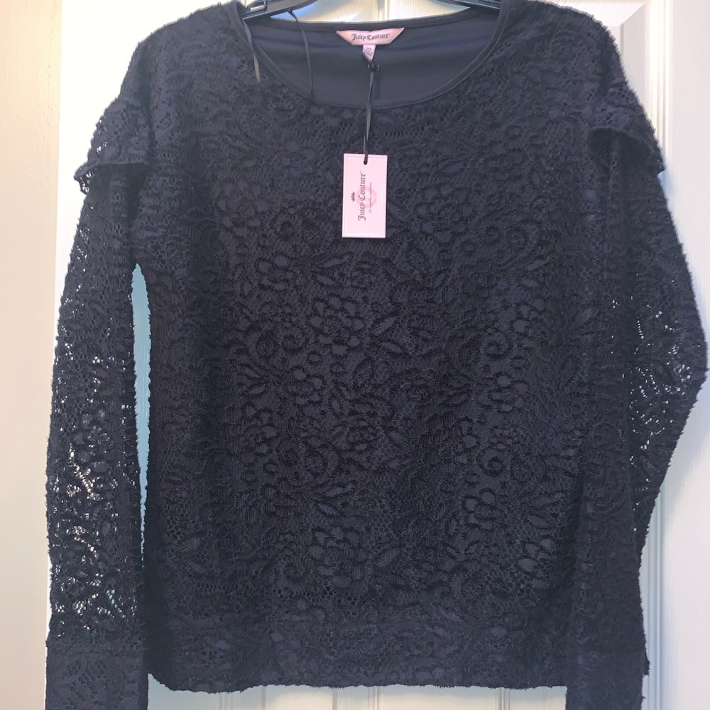 NWT JUICY COUTURE BLACK LACE TOP